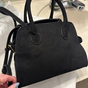 Black suede bag